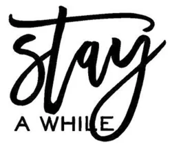 Vinyl Rub-On – Stay Awhile – White