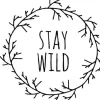 Vinyl Rub-On – Stay Wild Wreath