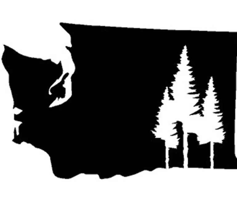 Vinyl Rub-On – Washington With Trees