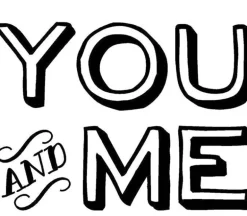 Vinyl Rub-On – You And Me – Chalk WHITE