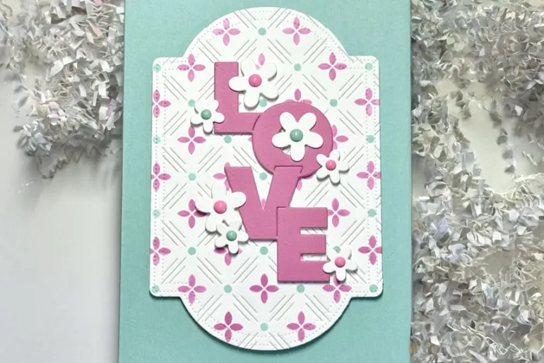 Waffle Flower Dashed Lattice Dot Stencil