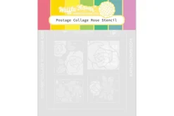 Waffle Flower Postage Collage Rose Stencil