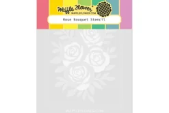 Waffle Flower Rose Bouquet Stencil