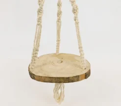 Wall Hanger – Macrame with Log Shelf – 8-inch x 34-inch