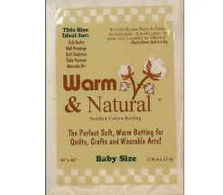 Warm and Natural Cotton Batting – Twin Size 72-inch x 90-inch