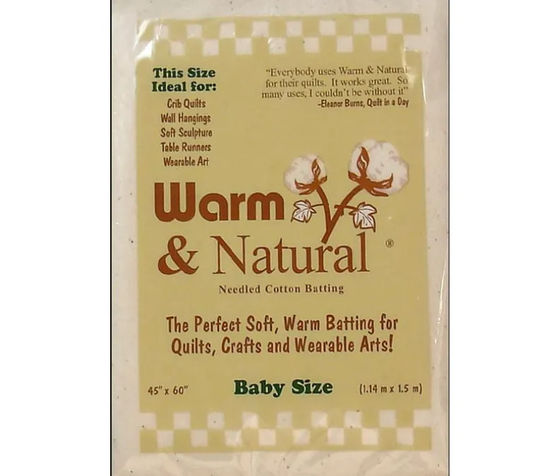 Warm and Natural Cotton Batting – Full Size 90-inch x 96-inch