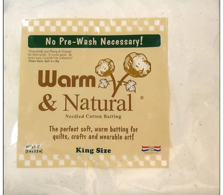 Warm and Natural Cotton Batting – Full Size 90-inch x 96-inch