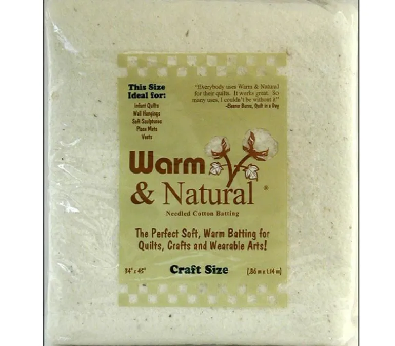 Warm and Natural Cotton Batting – Craft Size 34-inch x 45-inch