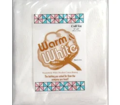 Warm and White Cotton Batting – Craft Size 34-inch x 45-inch