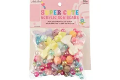 White and Crystal Acrylic Bead Mix, 80g