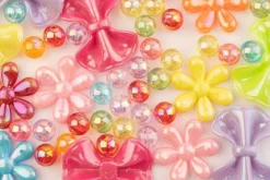 White and Crystal Acrylic Bead Mix, 80g