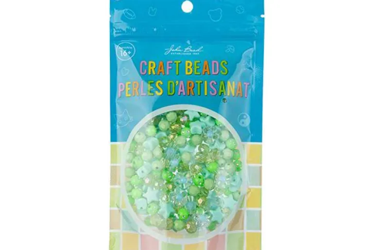 White and Crystal Acrylic Bead Mix, 80g