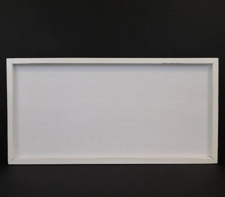 White Frame with White Slat Board Center