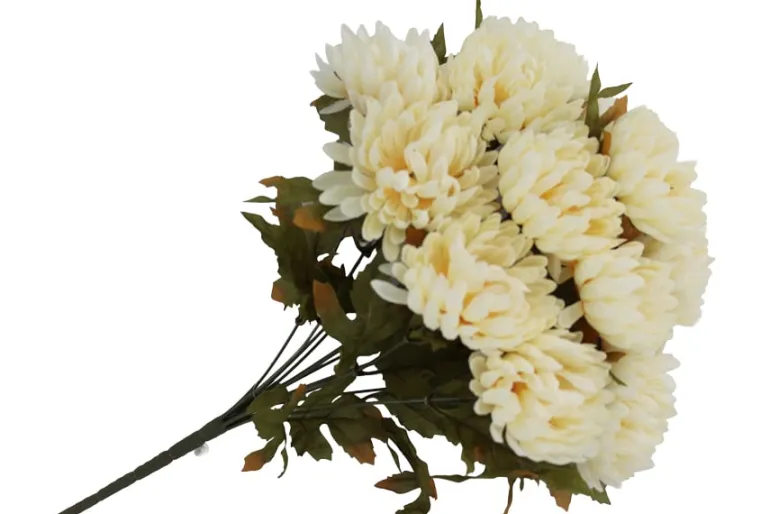 24″ White Peony Mum Lily Delphinium Bush