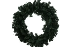 17″ White Poinsettia Needle Pine Bush