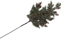 17″ White Poinsettia Needle Pine Bush