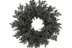 17″ White Poinsettia Needle Pine Bush