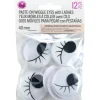 Wiggle Eyes With Lashes – 40mm – 12pc. – White