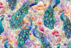 Wild Beauty Peacocks on Florals