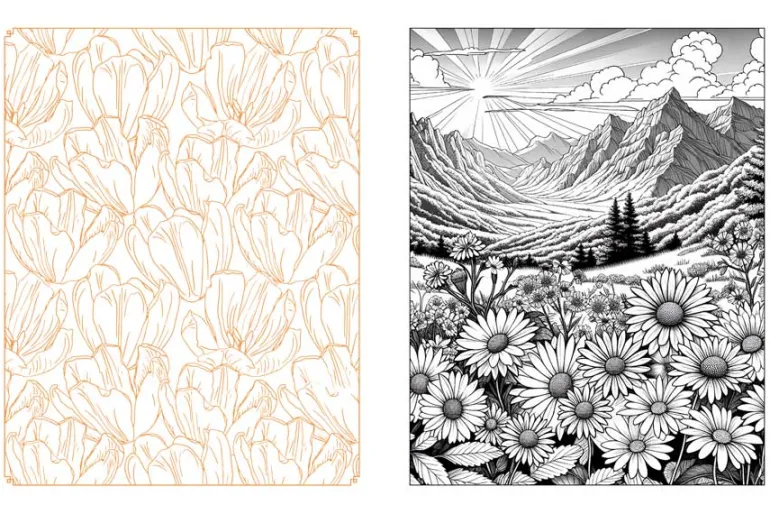 Wildflowers in Bloom Coloring Book