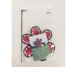 Wind Spinner – Flowers with Spinners – Green/Pink or Pink/Purple – Color Shipped is Randomly Picked