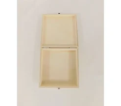 Wood Jewelry Box with Canvas Lid Insert – Small