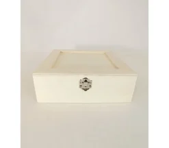 Wood Jewelry Box with Canvas Lid Insert – Large