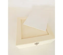 Wood Jewelry Box with Canvas Lid Insert – Large