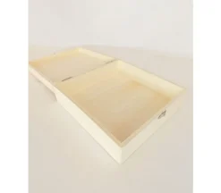 Wood Jewelry Box with Canvas Lid Insert – Large