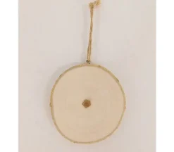 Wood Slice Disc with Attached Jute Hanger
