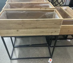 Wood and Metal Plant Stand – Large