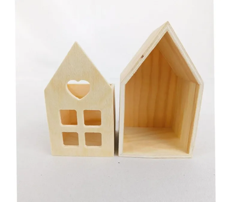 Wood Bird House – Small with Drawer