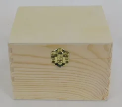 Wood Cigar Box with Gold Latch – Small