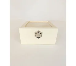 Wooden Box with Glass Lid and Latch – Medium