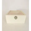 Wooden Box with Glass Lid and Latch – Large