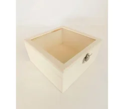 Wooden Box with Glass Lid and Latch – Large