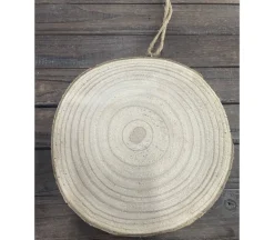 Wooden Disk Ornament with Rope