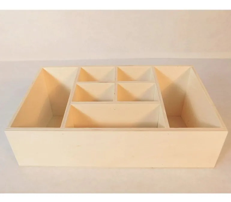 Wooden Pencil Caddy with 7 Compartments