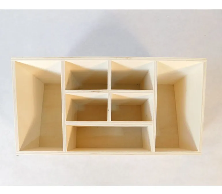 Wooden Pencil Caddy with 7 Compartments