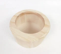Wooden Round Boxes with Clear Insert Top – Large
