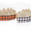 Wooden Pumpkin Set – 6 Piece – 3 Per Style