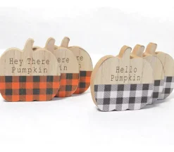 Wooden Pumpkin Set – 6 Piece – 3 Per Style