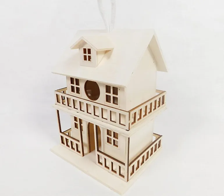 Wooden 2-Story Birdhouse