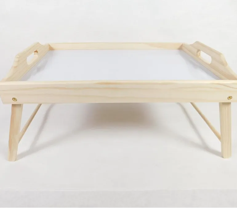 Wooden Tray with Foldable Legs