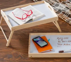 Wooden Tray with Foldable Legs