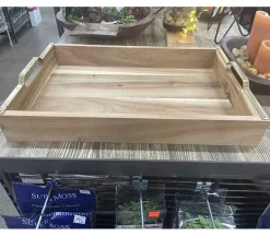 Wooden Tray with Metal Edge – Large