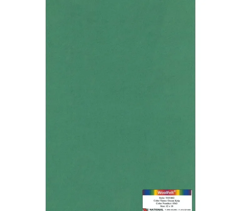 35-65 Wool/Rayon Blend Felt – 12-inch x 18-inch – Moss