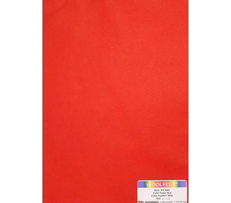 20-80 Wool/Rayon Blend Felt – 12-inch x 18-inch – Black