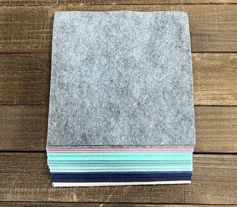 Wool/Rayon Blend Felt Squares Pack – 6-inch x 6-inch – Polar