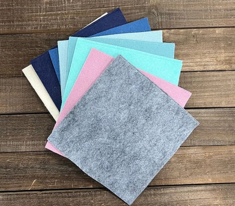 Wool/Rayon Blend Felt Squares Pack – 6-inch x 6-inch – Polar